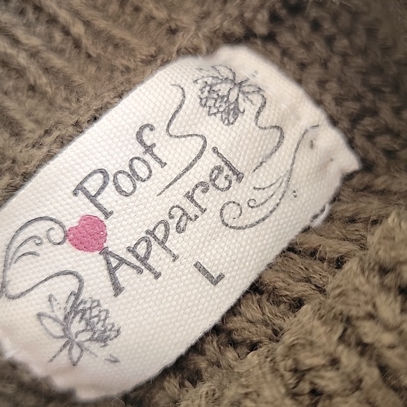 💗 POOF APPAREL LS Sweater Ragged Edge Olive Green L - Picture 7 of 11